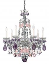  5536CL - Hamilton Rock Crystal 7 Light 120V Chandelier in Polished Silver with Clear Crystal and Rock Cryst